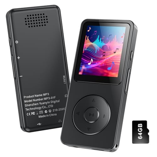 【新型モデル & 64GB内蔵】 MP3プレーヤー Bluetooth 5.2対応 HiFiロスレス 64GB内蔵 128GB拡張可能 超軽量 デジタルオーディオプレーヤー 長時間連続再生 語学学習/通勤通学/FMラジオ/録音/スポーツ向け 日本語説明書付き