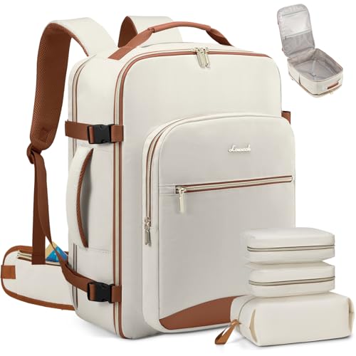 Image of LOVEVOOK 40L Travel Backpack with Waist Strap,Flight Approved Carry on Backpack,Waterproof Personal Item Travel Bag,TSA Carry on Luggage Suitcase Travel Essentials,Gifts for Women & Men,fit 17 inch Laptop