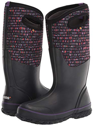 Bogs Women's Classic Tall Rainboot Rain Boot, Twinkle Print-Black, 8 #TOP6