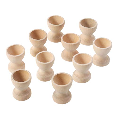 Amosfun 20 pièces Coquetier en Bois Porte-oeufs Tasses à Oeuf Gobelets Oeuf Paques Fête Décoration pour Cuisine Salle à Manger Réfrigérateur