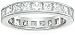 Platinum-Plated Sterling Silver Princess-Cut Swarovski Zirconia All-Around Band Ring