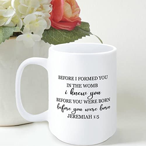 MISSUYSA 15oz Before I Formed You in The Womb I Knew You. Before You Were Born, I Set You Apart. Jeremiah 1：5 Funny Coffee Mug, Inspirational Coffee Cups, Motivational Gift Ideas, Inspire Gift Exch
