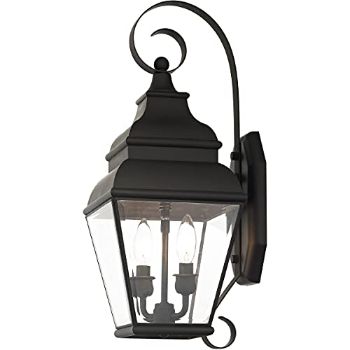 Livex Lighting 2591-04 Exeter Black 2 Light Outdoor Wall Lantern by Livex - Image 5