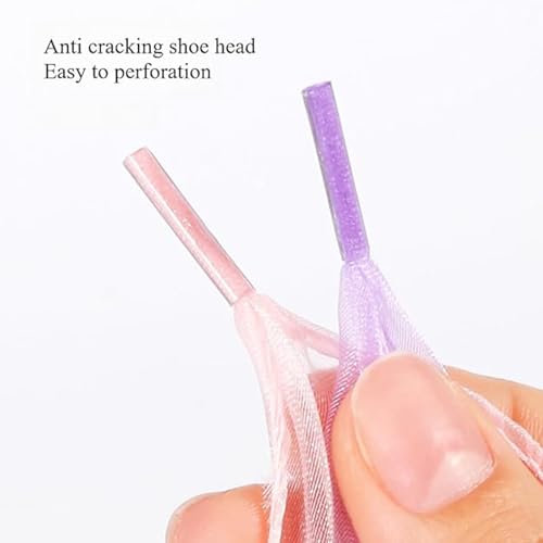 2 Pairs Snow Yarn Shoelaces 3.5CM Wide Satin Ribbon Shoe Laces Flat Lacy Shoes Lace Replacement String for Women3