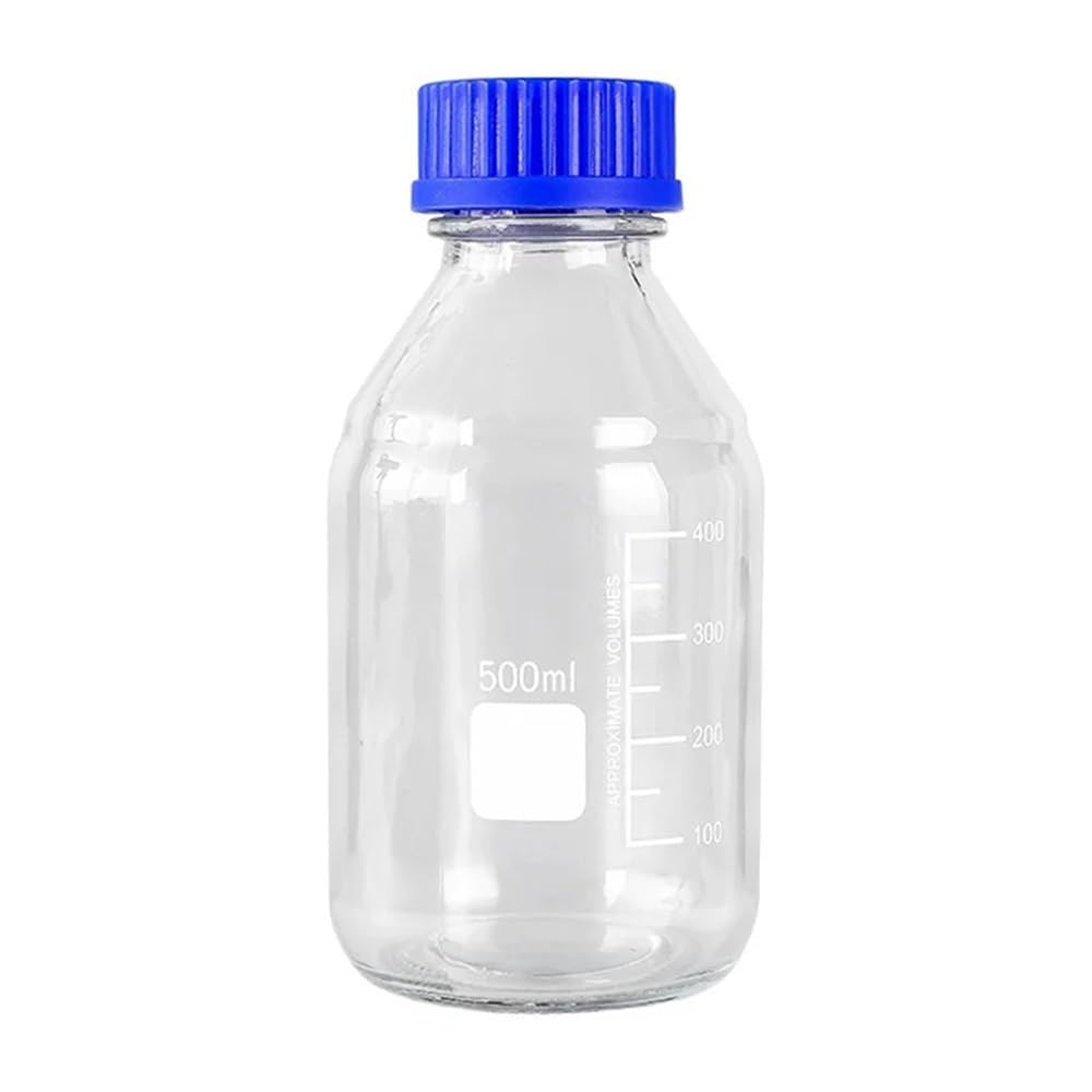 Laborausstattung und -bedarf Messflasche for Reagenzien mit blauem Deckel, transparente/braune Probenflasche aus Glas, 50 ml/100 ml/500 ml/1000 ml/2000 ml