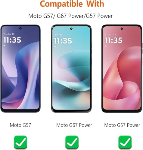 Image of OpenTech Military-Grade Tempered Glass Screen Protector Compatible For Motorola Moto G67 Power 5G / G57 Power 5G (6.7 inches) With Edge To Edge Coverage And Easy Installation Kit