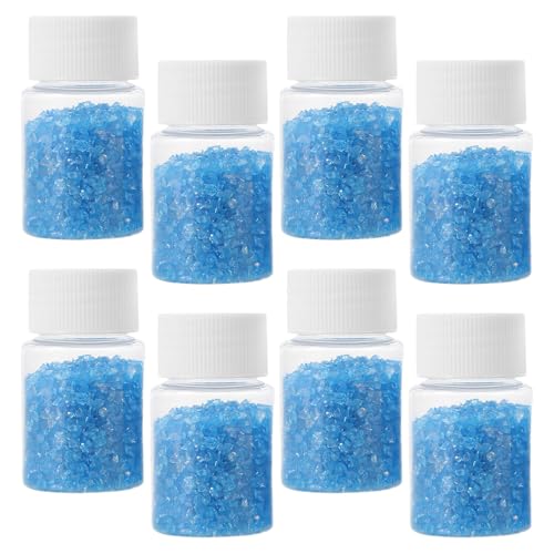 SHERCHPRY Gravier de Verre Bleu Brisé 8 Pièces, Éclats Irréguliers 30 G/Bouteille en Verre Transparent pour Loisirs Créatifs, Décoration D'aquarium et Projets DIY Artistiques