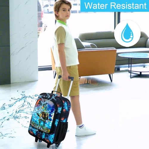 Image of CCJPX Kids Suitcases for Boys, Cute Dinosaur Luggage Rolling with Wheels, kids carry on luggage for Children Toddler Elementary(Black)