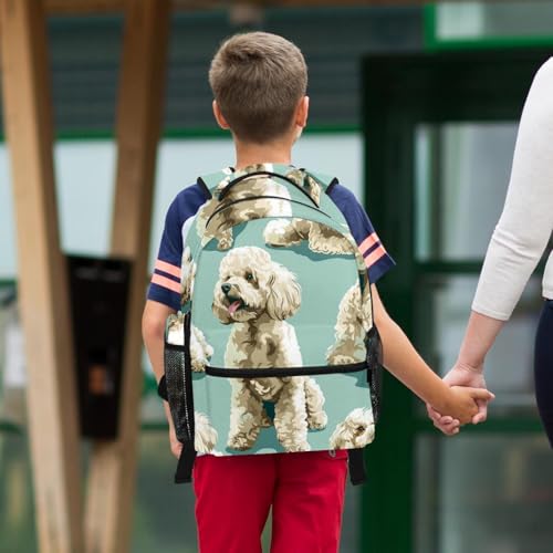 Chien caniche mignon ensemble cartable et sac à dos pour petits heureux - 6