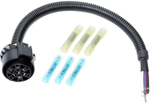 MECMO OEM Style 7 Pin USCAR Wiring Harness, Universal Trailer Plug Replacement for Ford Chevy GM Factory 7 Way, Splice-in Multi-Tow 7-Way Connector for Installing 7-Pin Trailer Wire for Truck Towing