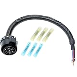 MECMO OEM Style Replacement USCAR Connector Wiring Harness, Universal 7 Pin Trailer Plug Truck Side, Splice-in Multi-Tow Factory 7 Way Towing Hitch Wire for Ford, GM, Chevy Silverado, GMC Sierra Dodge