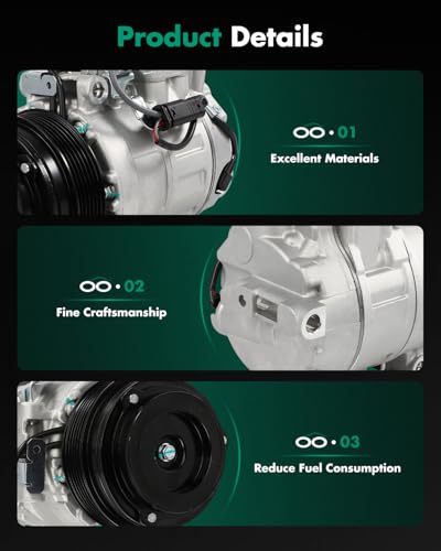 Image of SCITOO AC Compressor for Freightliner for Sprinter 2500 2.1L 2014-2017 | Fast Cooling, Ultra Low Noise (≤72 dB)Air Conditioner Compressor with Clutch, Easy Installation, 0032309011 32309011 09Q03364