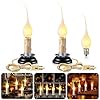 Enhon 2 Pack 3 in Rustic Country Candle Light with Replacement LED Light Bulbs UL Certification Electric Christmas Window Candles Light with OnOff Switch 06W C7 Candlestick Lamp 5Ft Cord