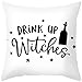 BCughia Fundas de almohada, 1 funda de cojín de terciopelo blanco negro blanco piel de melocotón "Drink Up Witches" funda de cojín de año nuevo de 40 x 40 pulgadas