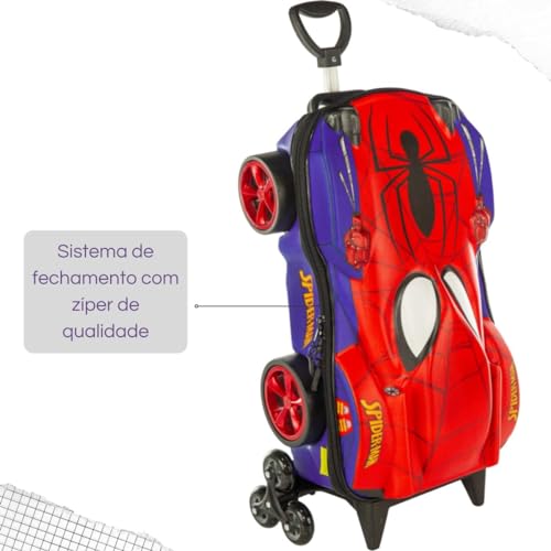 Mochila Escolar com Rodinha, Spider-Man, Maxtoy