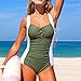 Women's One Piece Swimsuit Color Block Bandeau Neckline Cutout Pleated Bathing Suit Fashion Holiday Monokini Bikini