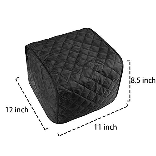 Bluecell Polyester Fabric Quilted Four Slice Toaster Appliance Dust-Proof Cover (Black) #TOP1