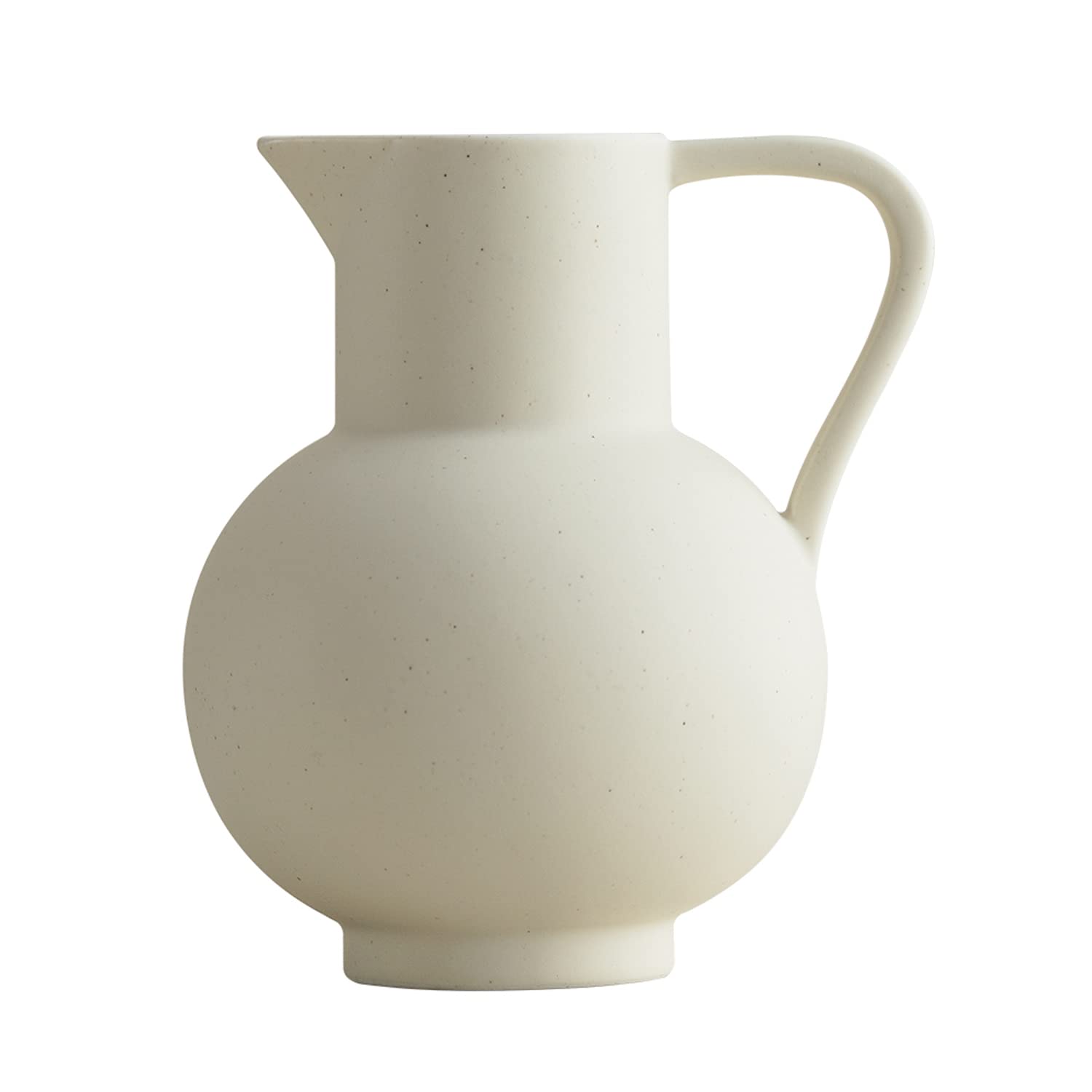 WENSHUOFrance Style Ceramic Jug Vase with Handle, Water Pot/Dry Flower Vase, Minimalist Decor for Living Room，Dinning Table & Bedroom