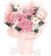 Amazon｜プリザーブドフラワー 花束 母の日 4本薔薇 ピンク色 香りあり