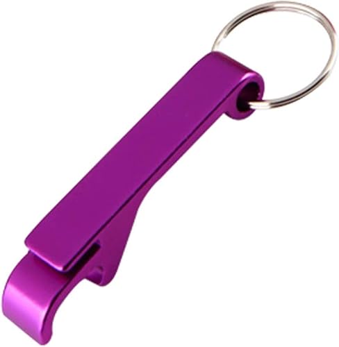 栓抜き キーホルダー チタン 金属 キーリング付き 栓抜き付き オシャレ カッコイイ 軽量 頑丈 強耐久性 多機能 携帯性 家 アウトドア用 プレゼント メンズ レディース ユニセックス (Purple)