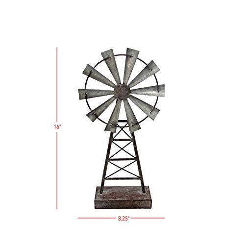 Foreside Home & Garden Metal Small Distressed Windmill Table Decor #TOP5