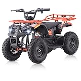 Electric ATV for Kids Ages 8-12, Kids ATV, Dirt Bike 4 Four Wheeler for Adults, Kid Electric Quads, Motorcycles Motor Bike, Cuatrimotos 4x4 para NiñOs, Utv (RA-Orange)