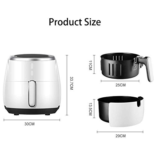 Gesunde Fritteuse Herd Smart Touch LCD-Luftfritteuse Pizza Ölfreie Luftfritteuse Multifunktions-Smart-Fritteuse Stromausfallschutz für Pommes Frites (Farbe: Schwarz) – Bild 8