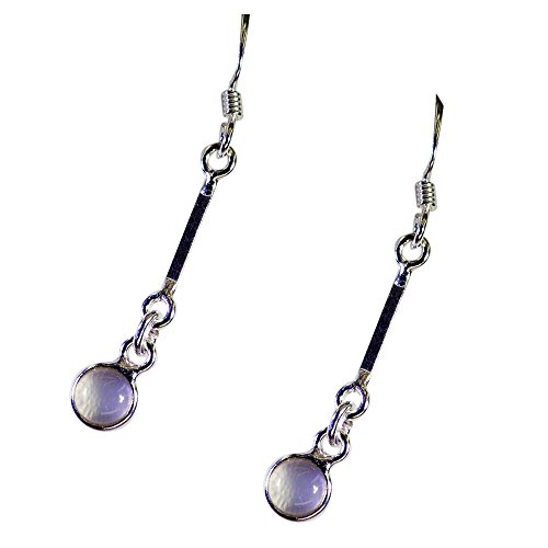 Boucles d'oreilles argent sterling femme avec véritable pierre de lune naturelle