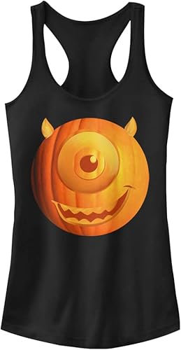 Disney Pixar Monsters Mike Wazowski Pumpkin Halloween Juniors - Camiseta sin mangas para mujer