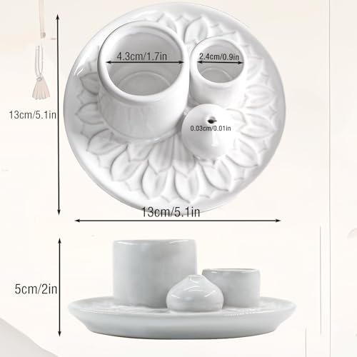 Support de sauge 4 en 1 et porte-encens en céramique polyvalent - 3