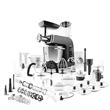 ETA Küchenmaschine Gratus Kuliner II I Vollmetall I 12 Geschwindigkeiten I 6.7 l und 3.5 l Edelstahl Schüssel I 1700 W I integrierte Waage I LED-Display I reiches Zubehör