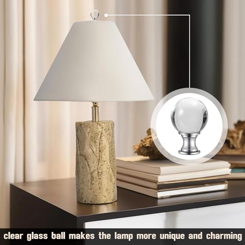 Image of 2 Pack Lamp Finials Glass Crystal Ball, Lamp Finials Decorative for Table Lamps, Floor Lamps, Lamp knob Replacement