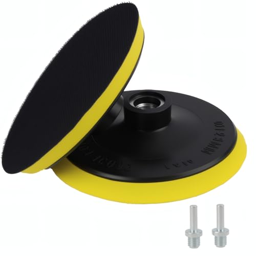 2PCS Plato Lijadora 125mm Disco, Placa Lijadora Compatible con Taladro y Amoladora, Ideal para Pulido y Lijado de Madera, Metal, Coche, con Discos de Lija de Repuesto, Rosca M14 Estándar