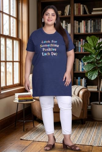 Image of In Love Women's Plus Size Printed Cotton Long-Line T-Shirt with Pocket