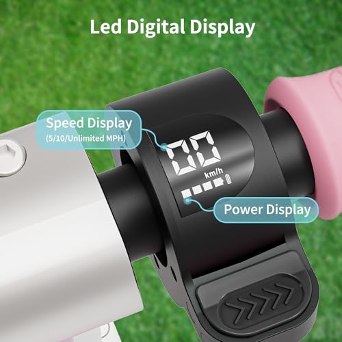 Heyscoot Electric Scooter for Kids Ages 6-14, 8-12, 4 Height Adjustable, 150w Hub Motor, Up to 10 mph, Led Display, Colorful Lights, Best Gift Ideas for Boys and Girls, Pink — view 5