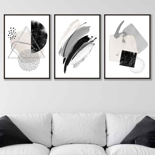 Impression d'art abstrait pour habiller un grand mur vide | Triptyque géométrique 80x120cm - 5