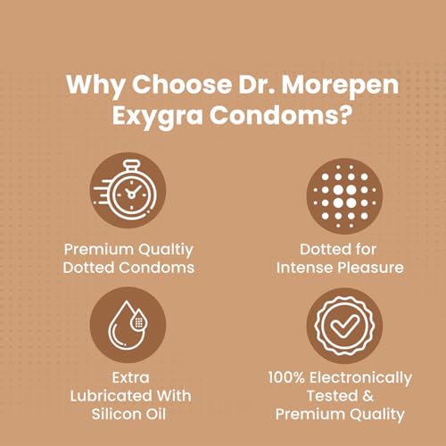 Image of Dr. Morepen Exygra Condoms- Ultra-thin, Lubricated, Extra Dotted, Choco Flavour 30 count