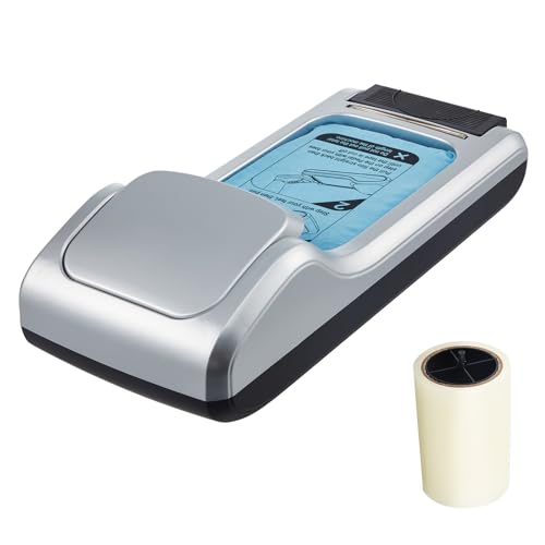 VEVOR Schuhüberzieher-Spender, Automatischer Schuhüberzieher mit 1 Rolle (600 Stück) Einweg-Sohlenmembran, Passend für Größen bis US 11, für Zuhause, Büro, Labor, Fabrik, Krankenhaus, Silber