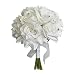 Angel Isabella Rose Bouquet-Horizon Royal Blue and White in 8-inch Diameter Perfect for Bridesmaid Bouquet Flower Girl