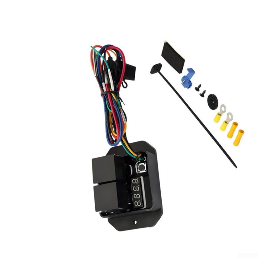 Kit di commutazione della ventola termostato digitale 12V con temperatura regolabile per moto e veicoli elettrici, kit di installazione semplice con cablaggio,
