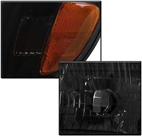 Replacement Black/Smoke Headlights w/6" White LED DRL Compatible with 00-04 Toyota Tundra Regular/Access Cab