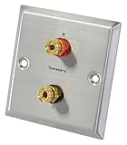 Außenmaß: 86 x 86 mm 8 Stück - Dynavox Lautsprecher-Wand-Anschlußblende 0772.04980, silber / 2 x Bananen-Kupplung