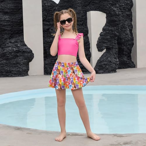 Image of CHILDRENSTAR Girls Tankini Swimsuit with Skirt 3 Pieces Bikini Bathing Suit