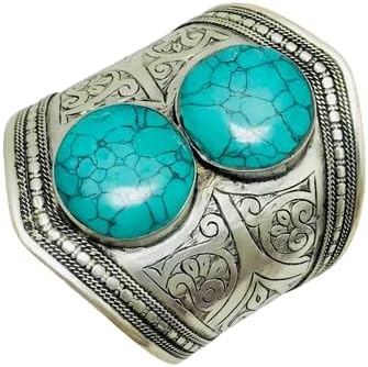 Natural Turquoise Bracelet, Gemstone Bracelet, Ethnic Cuff Bracelet, Adjustable Bracelet, Statement Boho Cuff, Gemstone Jewelry