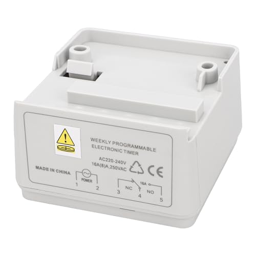 BAOMAIN THC711A Digital Programmable Timer Switch, 220-240V AC 16A Weekly Electronic Relay, 17 On/Off Programs - Image 2