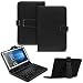 Produktbild NAUC Tablet Tasche kompatibel mit DOOGEE T30 Pro Keyboard USB Hülle Tastatur QWERTZ Tastatur Schutzhülle Standfunktion Magnetverschluss Cover Universal, Farben:Schwarz