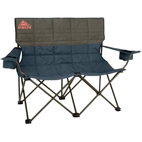 Kelty Loveseat Camping Chair – Folding Double Camp Chair for Festivals, Camping and Beach Days, Dark Shadow/Navy Cover