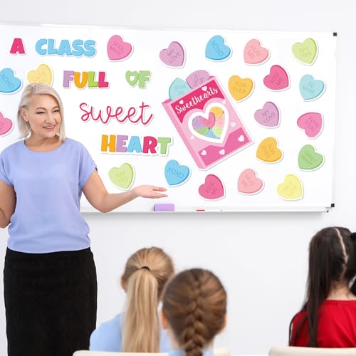 JarThenaAMCS Conjunto de decorações de quadro de avisos para o dia dos namorados, uma aula cheia de