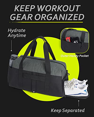 Gym Bags For Men Women, Bagsmart Foldable Sports Duffle Bag, Lightweight Travel Bag Weekender Duffel Bag With Shoe Compartment, Water Resistant Workout Duffle Sports Bag For Travel Fitness Yoga, Black #TOP4