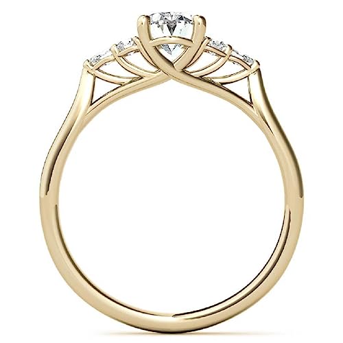 10K Solid Yellow Gold Handmade Engagement Ring, 2.00 CT Oval Cut Moissanite Solitaire Ring Diamond Wedding Ring for Women/Her, Anniversary Precious Gift, VVS1 Colorless4